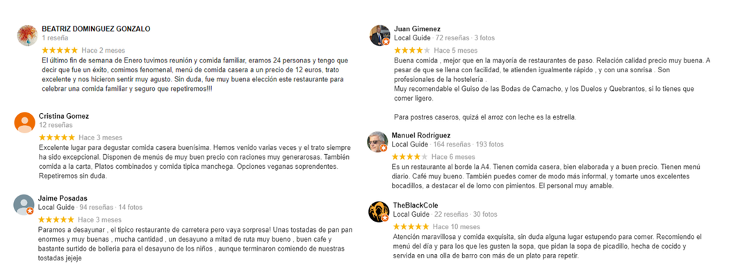 OPINIONES RESTAURANTE MARÍA BELÉN
